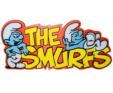 Die Schlümpfe Schild Plakette - Retro Cartoon Logo - 3D gedrucktes Display