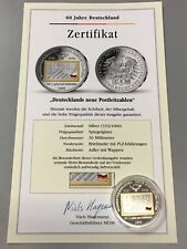 Medaillen 60 Jahre Deutschland, 333er Silber PP mit Zertifikat,  AUSWAHL (R12-1