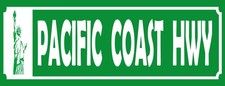 Blechschild 10x27 cm Pacific Coast HWY Freiheitsstatue Deko Geschenk  Schild
