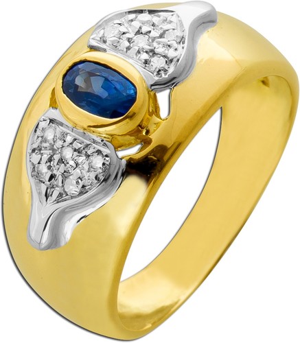 Saphirring gelbgold 18k 750 - gelbgold,