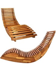 2er Set Holzliege Saunaliege Relaxliege Gartenliege Schaukelliege Schwungliege