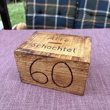 Holz Spardose Geld Geschenk 60. Geburtstag Alte Schachtel Holzkiste Sparbüchse