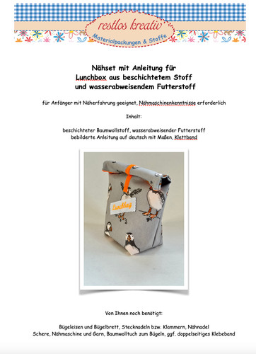 Diy nähset lunchbag wetbag - nähset,