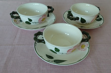 Villeroy & Boch Wildrose - 3 Suppentassen mit Unterteller