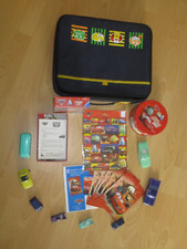 Paket  Koffer mit Disney Cars  Fahrzeugen Spiele Karten Dose Sticker Ball Auto