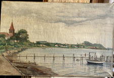 ::ÖLGEMÄLDE DORF KIRCHE