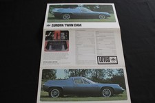 Lotus europa twin cam in englischer Sprache Klapp- Falt- Prospekt Brochure