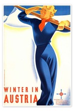 Poster Winter in Österreich (Englisch) - Vintage Ski Collection