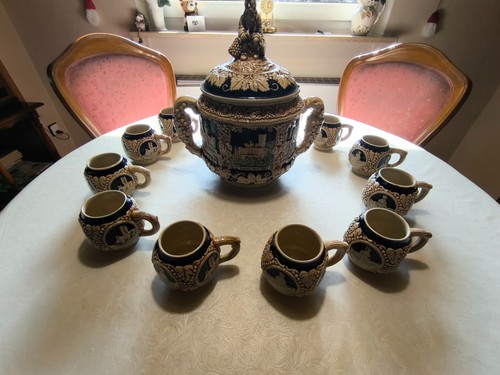 Vintage bowle set steingut - vintage, bowle-set.