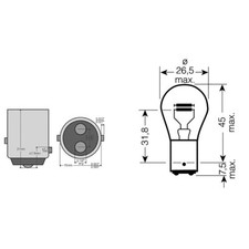 10 OSRAM GLÜHBIRNEN 12V 21/5W BAY15D MALAGUTI 50 F12 PHANTOM AIR 2001-2003