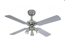 Deckenventilator mit Leuchte Deckenlüfter Zugschalter Princess Euro Zinn 105 cm