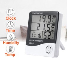 Digital Wetterstation Thermometer mit Außensensor LCD Innen Außen Thermometer DE