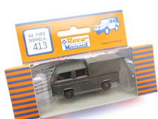 340HO /16 - Roco Minitanks H0 413 - VW T3 DoKa Pritsche/Plane BW - top in OVP