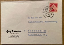 Bund, Brief von Georg Zinsmeister Landw. Lagerhaus 8911  Scheuring bei Landsberg