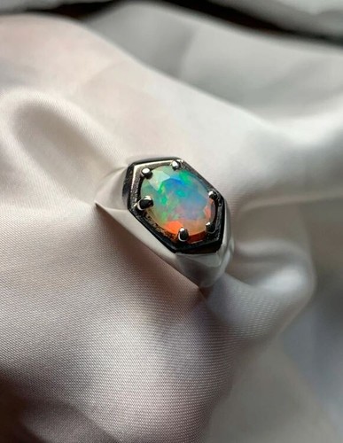 Echter feueropal ring - ring, massiv