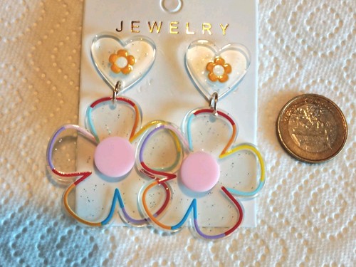 Ohrstecker transparent herz - ,