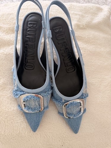 Buffalo kitten heel denim - kitten,