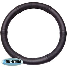 Lenkrad Schoner Bezug schwarz halb perforiert echt Leder 37 38 39 cm