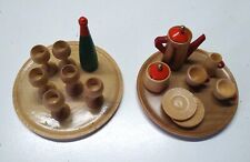 DDR Holzspielzeug, Geschirr für Puppenstube, Tee- & Weinservice, 16-teilig