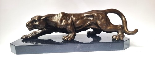 Bronze skulptur panther kuguar - skulptur,