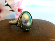 Traumhafter älterer Ring Silber 925, Modernist, wunderschöne Mabe Perle, 17,2mm