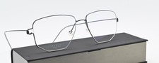 LINDBERG Brille Selim 53-16 145B Col. U16 Air Titanium Rim Eckig Seidenmatt Grau