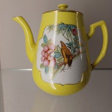 chinesische Porzellan Teekanne Bodenmarke signiert bemalt Vogel China Asiatika