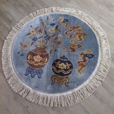 China Wandteppich reine Seide Seidenteppich Runder Seidenteppich mit Fransen