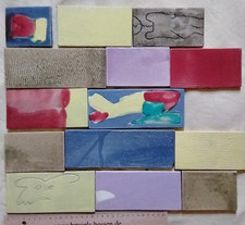 14 bunte Fliesen / Kacheln - teils mit Motiven / Muster