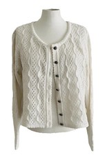 OS Trachten Strickjacke Pulli Strick Pullover Kurz Gr.44 Creme