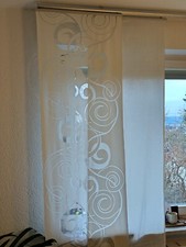 Vorhangs System 4 weisse Schals mit Decken Schiene 