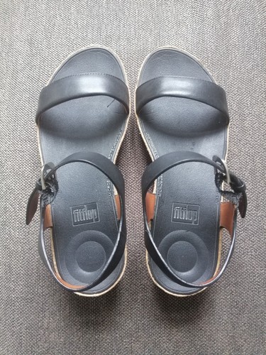 Fitflop ledersandalen schwarz - ledersandalen,