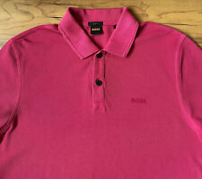 100%ORIGINAL HUGO BOSS POLO SHIRT LOGO GR.M SLIM FIT PINK