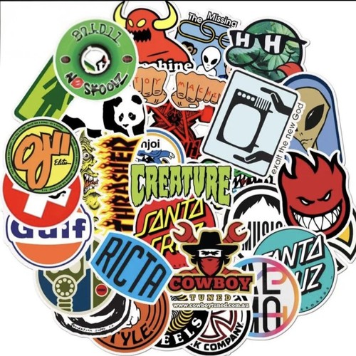 50x skateboard sticker set - 50x,