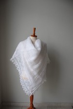 Gestrickter Ziegenflaum Schal Orenburger Schal Tuch Scarf Strick Stola Handarbei