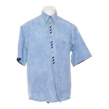 Leché, Kurzarmhemd, Größe: M, Blau, Batik, Herren #A8K