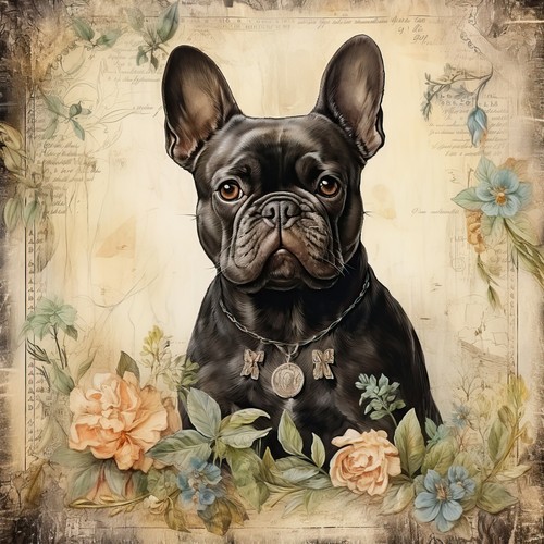 Deko bild hund französische - bild,