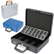 HMF Geldkassette mit Tragegriff Geldkasse Münzbrett 30 cm 4 Scheinfächer Geldbox