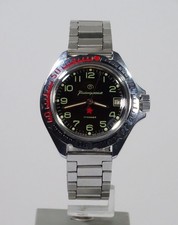 VOSTOK Russische Herren-Armbanduhr Komandirskie, Roter Stern Cal. 2414