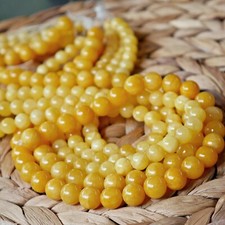 NELLYS Mashan Jade gelb  4-14mm 1 Strang Perlen Edelsteine