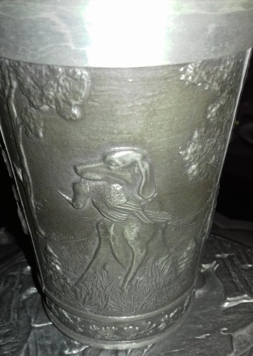 Zinn becher jagdszene - zinn-becher,
