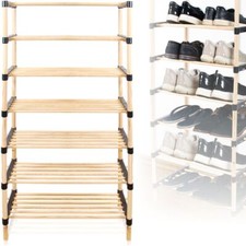 Schuhregal bis 14 Paar Schuhe 7 Ebenen Schuhablage Schuhschrank Mehrzweck Regal