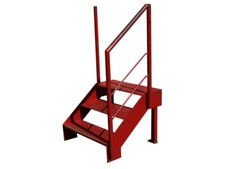 Industrietreppe Stahltreppe Höhe 590 mm Terassentreppe Wangentreppe Außentreppe