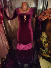 Kleid Samt Lila Langarm Gr