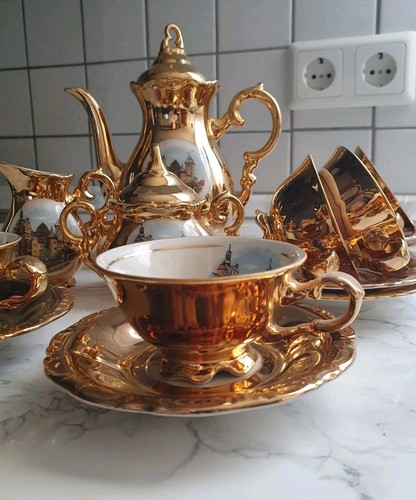 Edles teeservice goldfarben - edles,