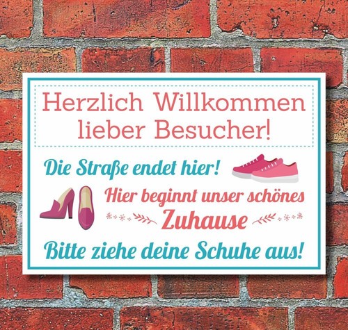 Schild herzlich willkommen - schild,