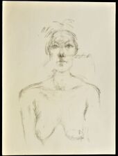 ALBERTO GIACOMETTI  " Weiblicher Halbakt "  Lithographie aus DLM signiert