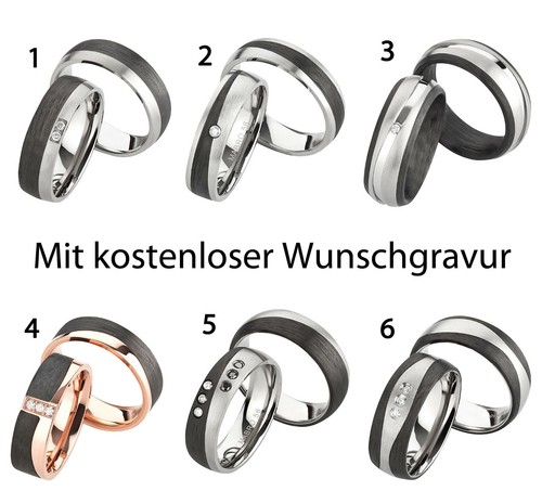 Paar eheringe titan carbon - eheringe,