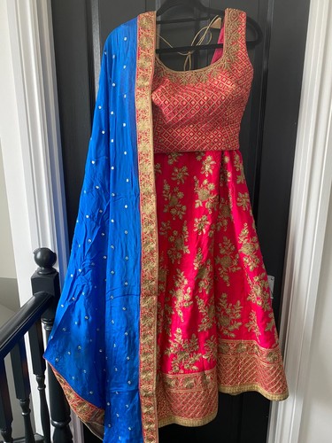 Indische rosa blaue lehenga - blaue,
