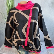 Pont Neuf Pullover Strick Pulli Damen beige pink schwarz gemustert (8 402) NEU